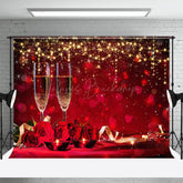 Lofaris Red Hearts Bokeh Lighted Valentines Day Backdrop